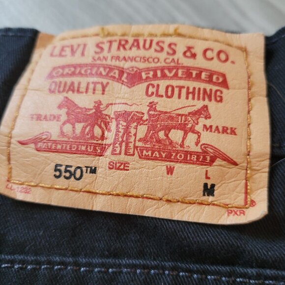 Levis 550 Mens Relaxed Stretch Classic Jeans Black Size 14M - Picture 3 of 6